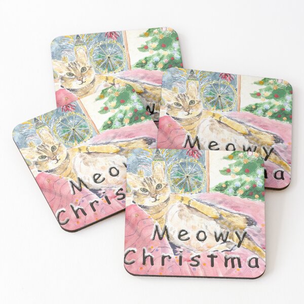 Item preview, Meowy Christmas cat in London  designed and sold by ColorandColor.