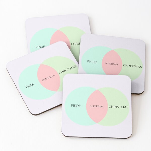 Item preview, Pride + Christmas = Queermas Love Venn Diagram  designed and sold by StrictlyPride.