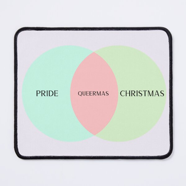 Item preview, Pride + Christmas = Queermas Love Venn Diagram designed and sold by StrictlyPride.