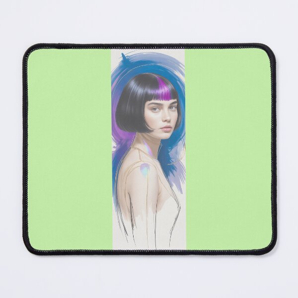 Item preview, Futuristic Portrait With Purple Hair Flair By Merch, Limited Edition designed and sold by COOPERFRINK.