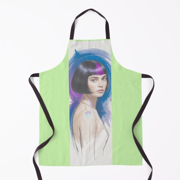 Item preview, Futuristic Portrait With Purple Hair Flair By Merch, Limited Edition designed and sold by COOPERFRINK.