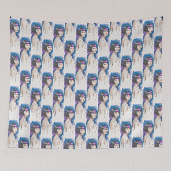 Item preview, Futuristic Portrait With Purple Hair Flair By Merch, Limited Edition designed and sold by COOPERFRINK.