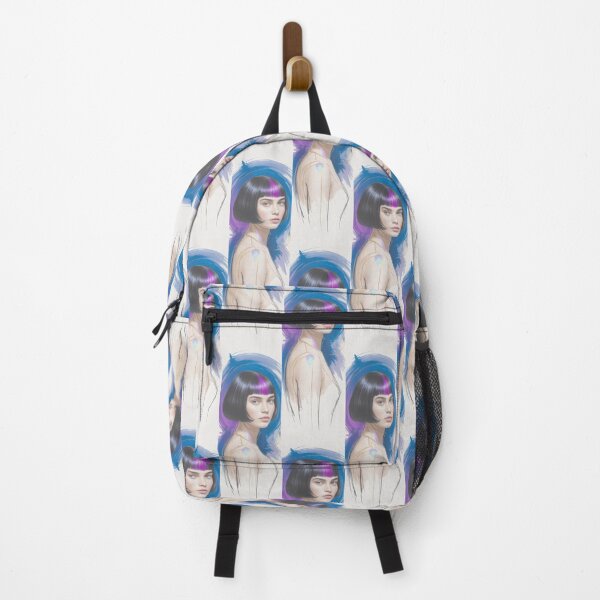 Item preview, Futuristic Portrait With Purple Hair Flair By Merch, Limited Edition designed and sold by COOPERFRINK.