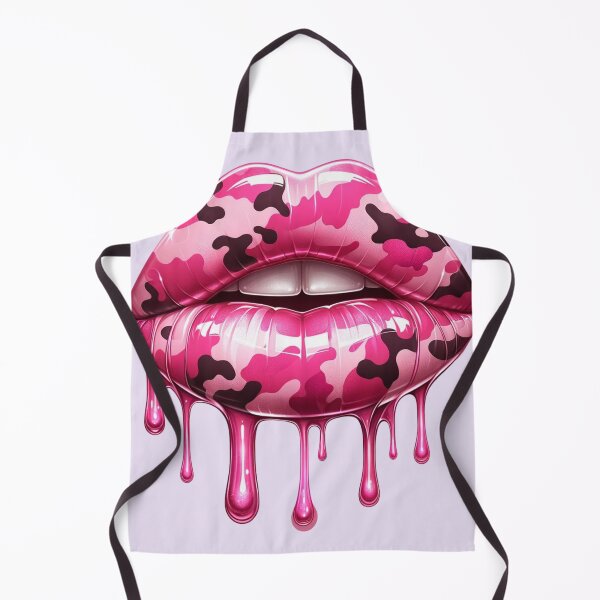 Item preview, Pink Camo Lips – Glossy Dripping Camouflage Lip Art designed and sold by Margival.