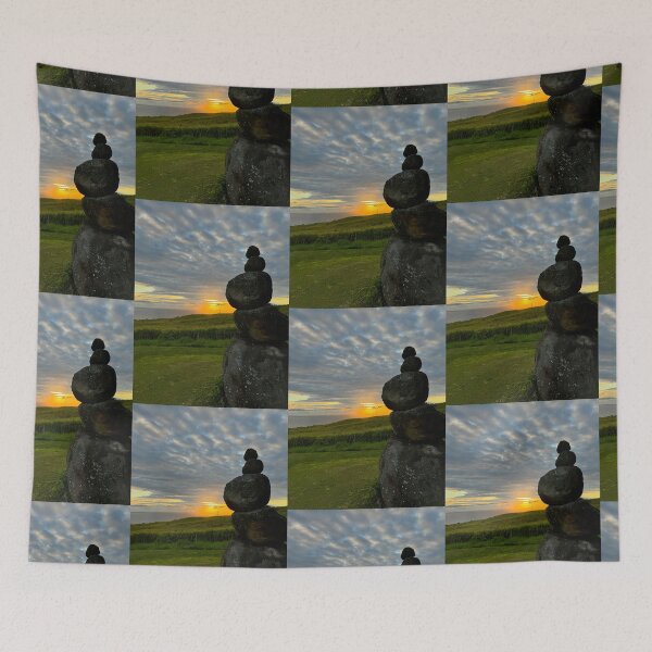 Item preview, Stone Cairn at Sunset Horizon designed and sold by TrisaThyme.