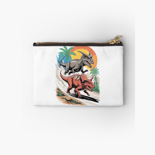 Item preview, Pachyrhinosaurus passing a Carnotaurus designed and sold by Diesel Drinking Dinosaurs.
