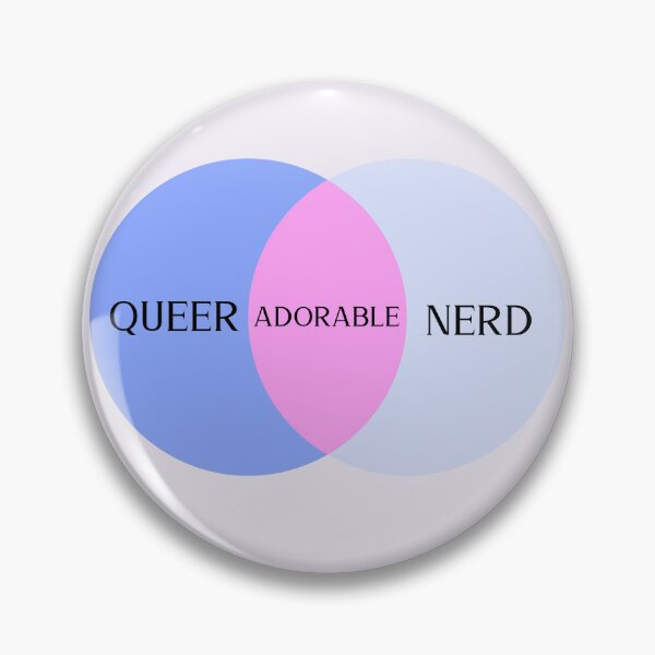 Item preview, Queer + Nerd = Adorable Venn Diagram  designed and sold by StrictlyPride.