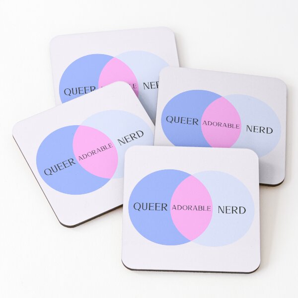 Item preview, Queer + Nerd = Adorable Venn Diagram  designed and sold by StrictlyPride.