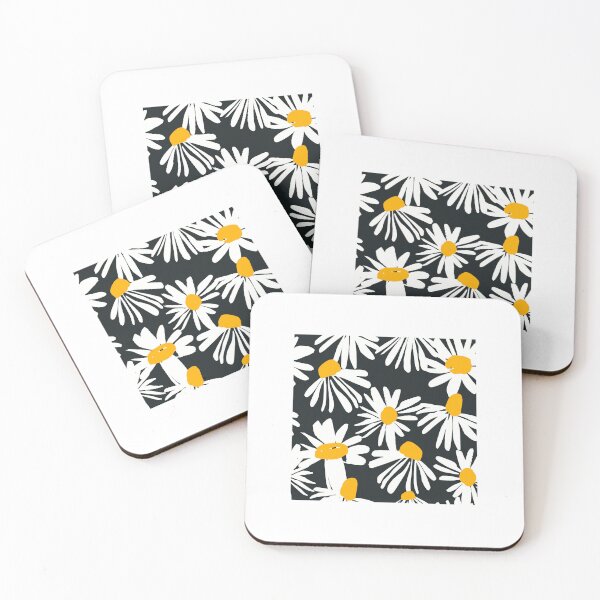 Item preview, Bold Bloom — White Daisy Seamless Pattern on Black designed and sold by NicolaZhukov.