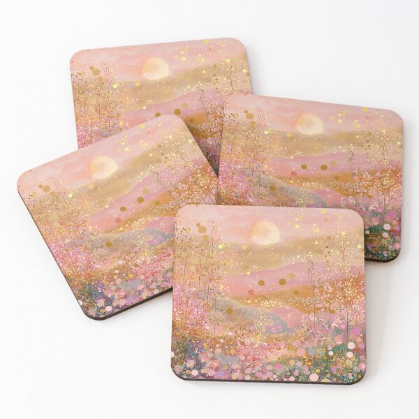 Item preview, Golden Sunset in a Wildflower Garden of Pink designed and sold by Neika Shimm Designs.
