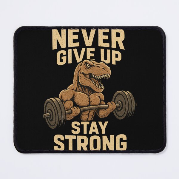 Item preview, Never Give Up Stay Strong T-Rex Gym Design designed and sold by redwolf92.