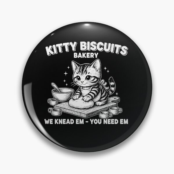 Item preview, Kitty Biscuits Bakery Shirt – Cute Cat Kneading Dough Funny Pun Tee designed and sold by ElCrocodel.