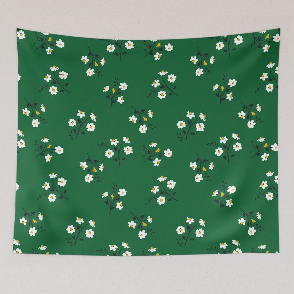 Item preview, Forest Charm — White & Yellow Floral Seamless Pattern on Green designed and sold by NicolaZhukov.