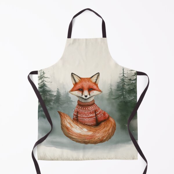 Item preview, Whimsical Fox In Sweater Against Blurred Forest Background designed and sold by WitchyGypsyCo.