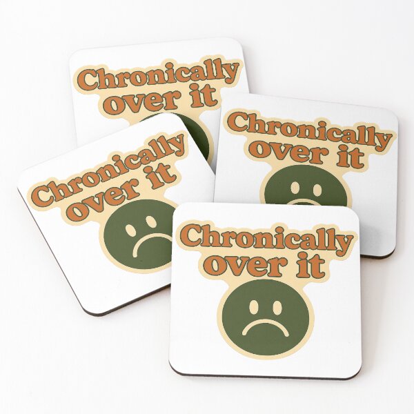 Item preview, Chronically Over It Retro Sad Face Design designed and sold by myselftherapy.