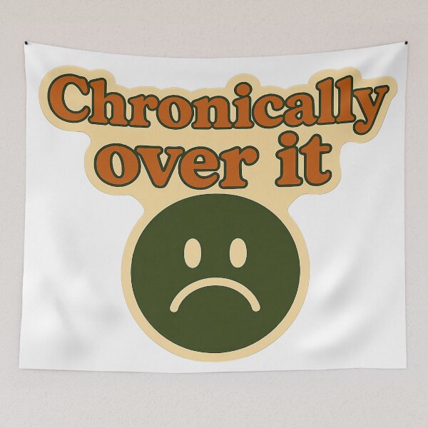Item preview, Chronically Over It Retro Sad Face Design designed and sold by myselftherapy.