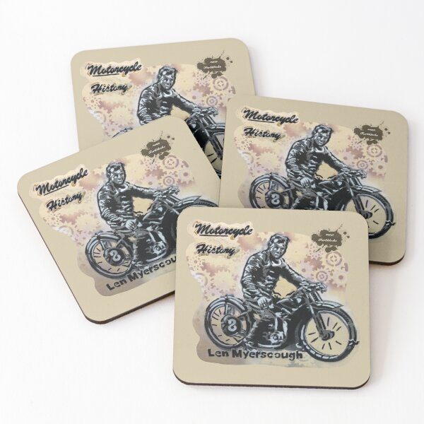 Item preview, Portrait of Len Myerscough, one of the motorcycle pioneers designed and sold by marysfarbklecks.