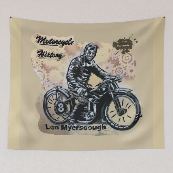 Item preview, Retrato de Len Myerscough, uno de los pioneros de la motocicleta designed and sold by marysfarbklecks.