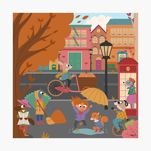 Item preview, Illustration "Autumn day" designed and sold by Allihorn.