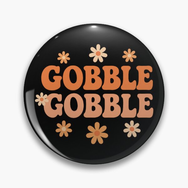 Artikelvorschau, Gobble Gobble Retro Groovy Thanksgiving Typografie entworfen und verkauft von Tim Mendy.