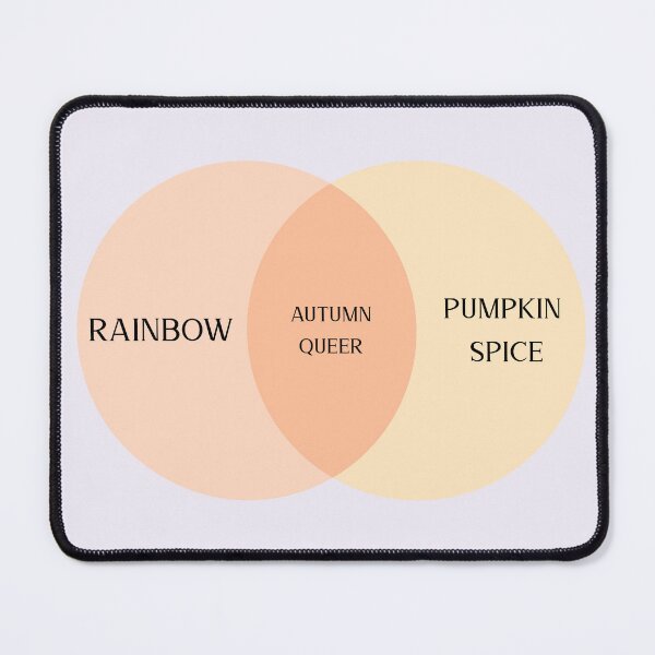 Item preview, Rainbow + Pumpkin Spice = Autumn Queer Venn Diagram designed and sold by StrictlyPride.