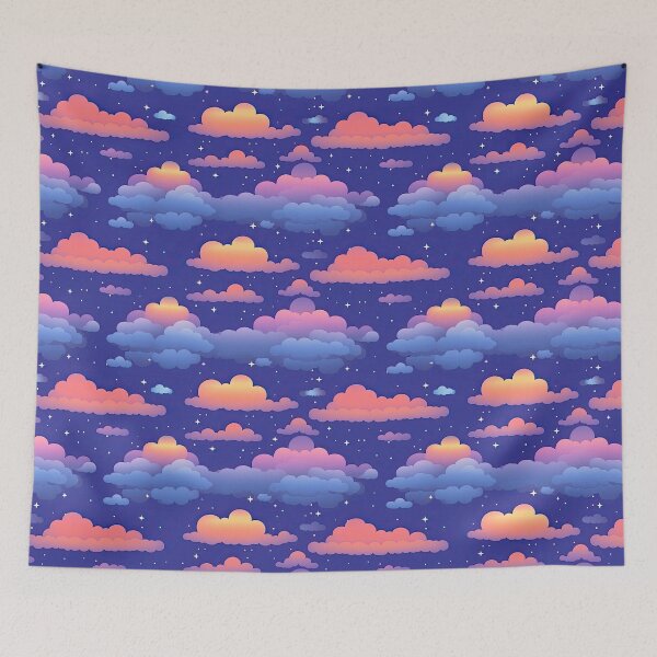 Item preview, Night Sky Stylized Stars & Clouds designed and sold by CraftedHome.