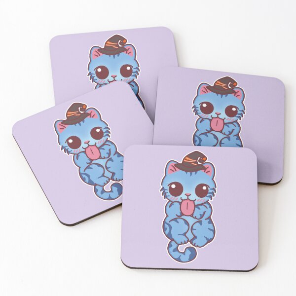 Item preview, Kawaii Blue Derpy Cat with Halloween Hat designed and sold by BGMeYou.