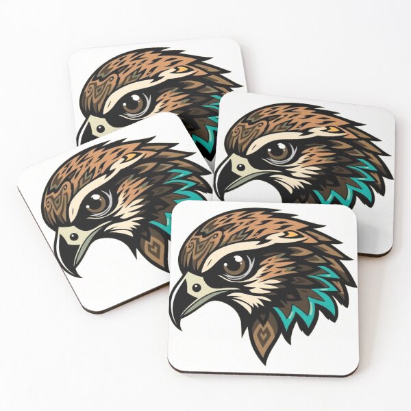 Item preview, Tribal Hawk Head Illustration – Colorful Vector Bird Design designed and sold by Royalsticker.