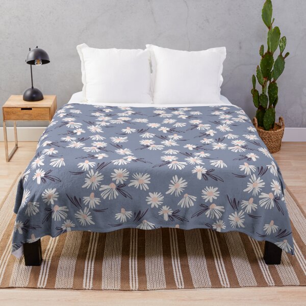 Item preview, Blue Whisper — White Daisy Seamless Pattern on Muted Blue designed and sold by NicolaZhukov.