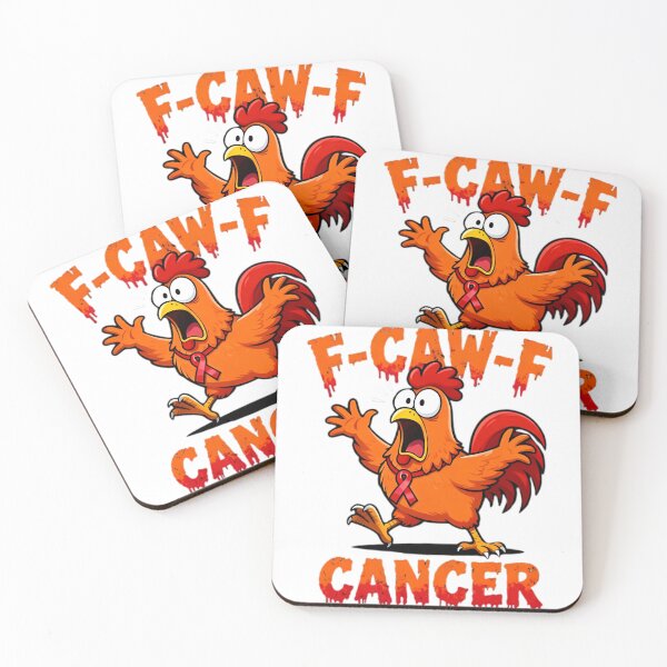 Item preview, F-Caw-F Rooster Meme Chicken Humor Joke FCAWF Liver Breast Cancer Awareness Ribbon designed and sold by Miumed.