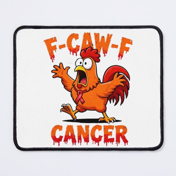 Item preview, F-Caw-F Rooster Meme Chicken Humor Joke FCAWF Liver Breast Cancer Awareness Ribbon designed and sold by Miumed.