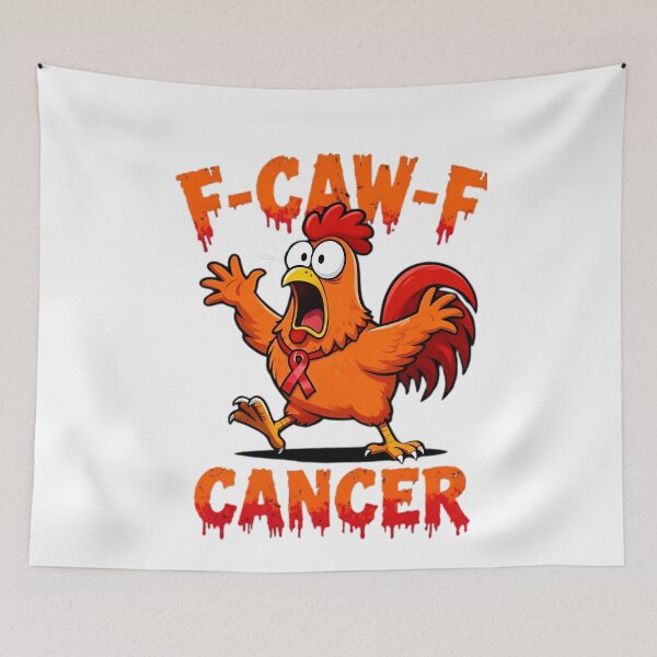 Item preview, F-Caw-F Rooster Meme Chicken Humor Joke FCAWF Liver Breast Cancer Awareness Ribbon designed and sold by Miumed.
