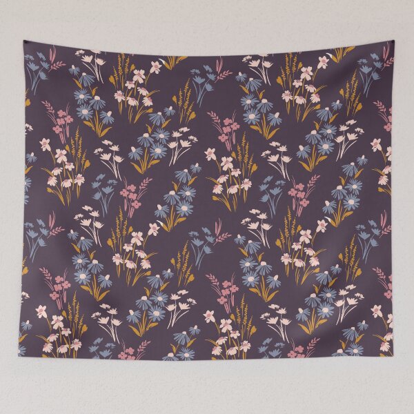 Item preview, Twilight Bloom — Multicolor Floral Seamless Pattern on Deep Purple designed and sold by NicolaZhukov.