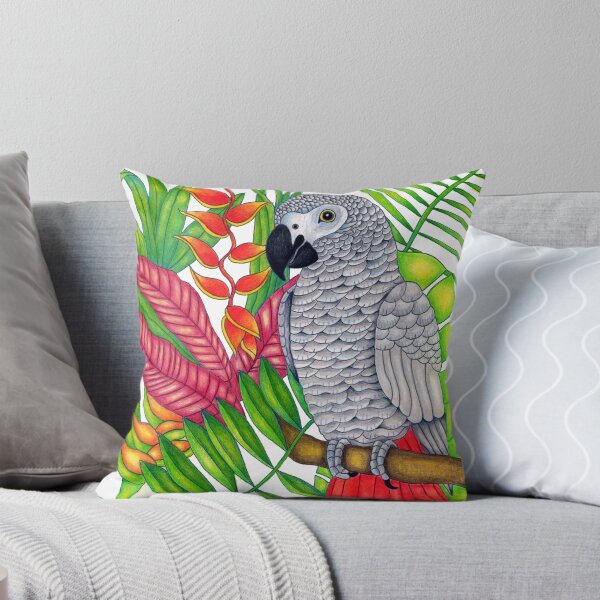Item preview, African Grey Tropical Parrot designed and sold by Christina Plumb.