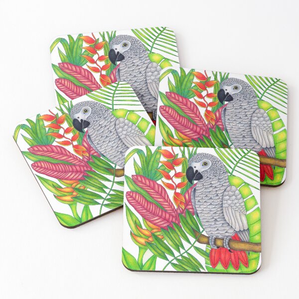 Item preview, African Grey Tropical Parrot designed and sold by Christina Plumb.