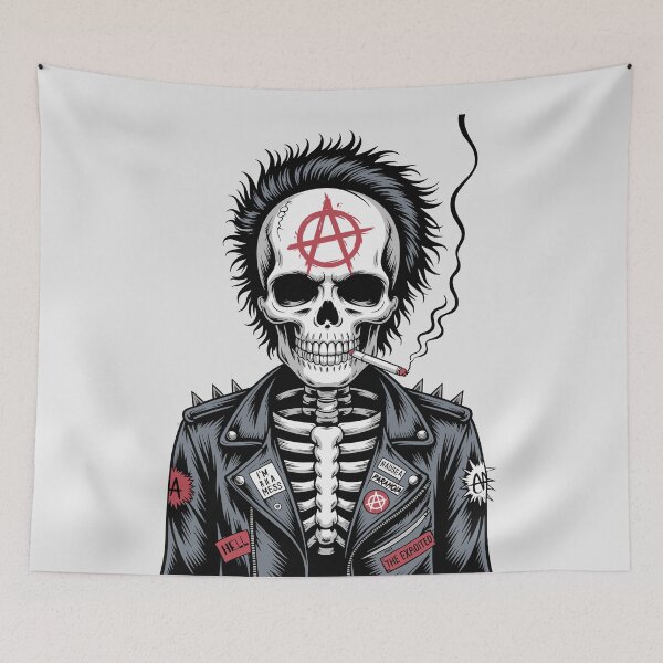 Item preview, Punk Rocker Skeleton – Funny Rebel Anarchy  designed and sold by paulo silveira.