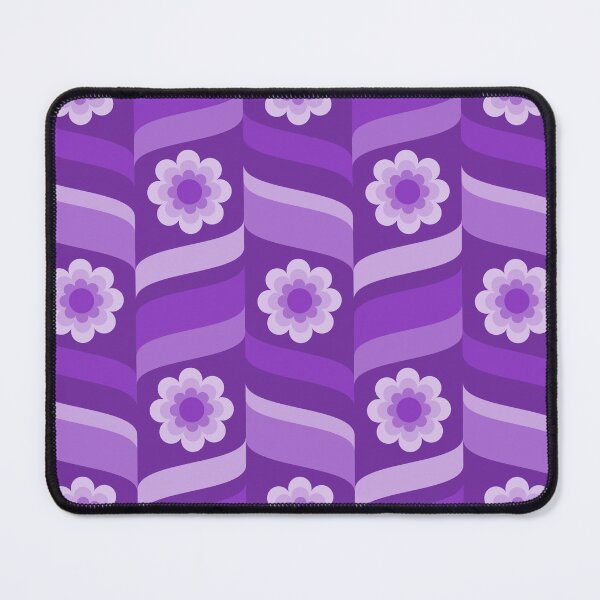 Item preview, 1970s Groovy Double Daisies Waves Purple designed and sold by miavaldez.