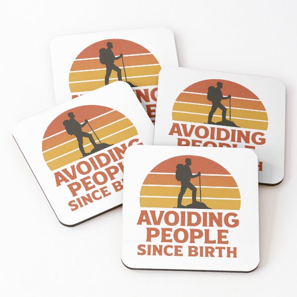 Item preview, Avoiding People Since Birth Hiking Retro Sunset Introvert designed and sold by Lethorian.