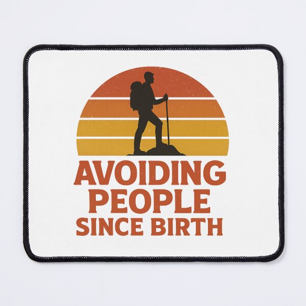 Item preview, Avoiding People Since Birth Hiking Retro Sunset Introvert designed and sold by Lethorian.
