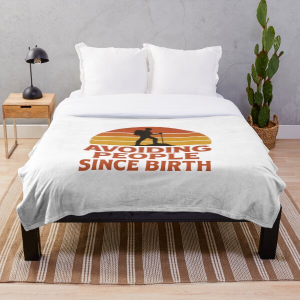 Item preview, Avoiding People Since Birth Hiking Retro Sunset Introvert designed and sold by Lethorian.