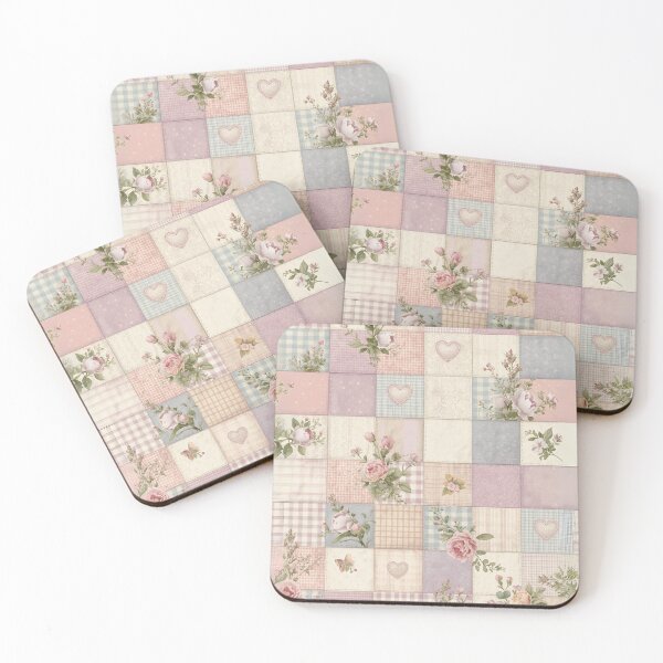 Item preview, Christian Shabby Chic Floral Patchwork – Vintage Roses Quilt inspired by a Bible verse  The joy of the Lord is my strength.” – Nehemiah 8:10 designed and sold by AmenAlways.