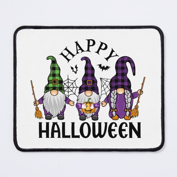 Item preview, Happy Halloween Gnomes with Plaid Hats and Brooms designed and sold by JustForYouGifts.