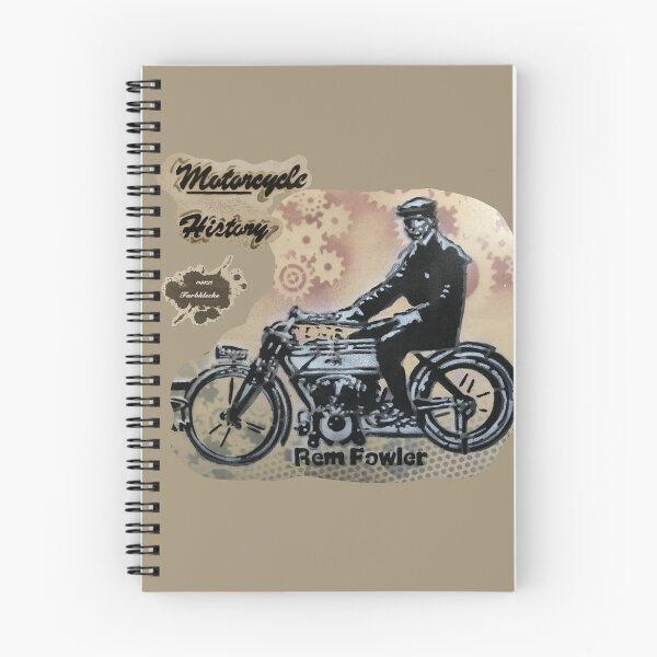 Item preview, Vintage portrait of motorcyclist Rem Fowler designed and sold by marysfarbklecks.