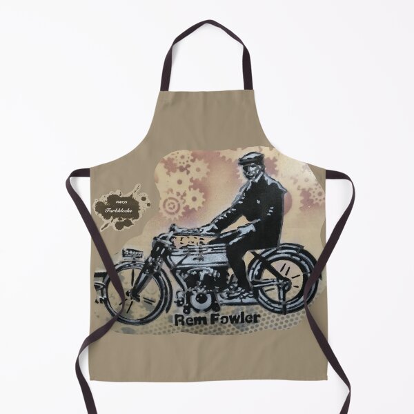 Item preview, Vintage portrait of motorcyclist Rem Fowler designed and sold by marysfarbklecks.