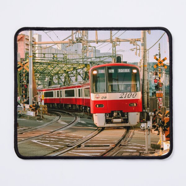 Item preview, Japanese Train Photography – Red Commuter Train in Tokyo Urban Scene designed and sold by Bodsha.