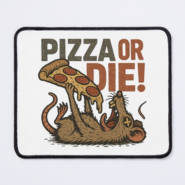Item preview, Pizza or Die! Funny Rat with Pizza Slice designed and sold by Ruby River.