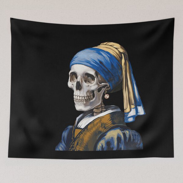 Item preview, Skeleton with a Pearl Earring designed and sold by TeeARTHY.