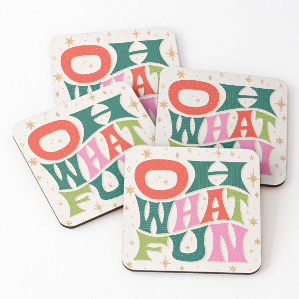Item preview, Oh What Fun – Retro Holiday Lettering with Festive Stars designed and sold by HotFluff.