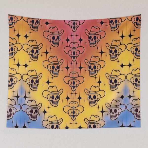 Item preview, Cowboy Skull Pattern Gradient Western Goth Art #3 designed and sold by creativerooney.
