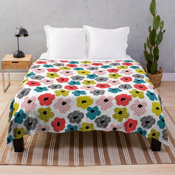 Item preview, Polka Petals — Abstract Multicolor Floral Seamless Pattern on White designed and sold by NicolaZhukov.